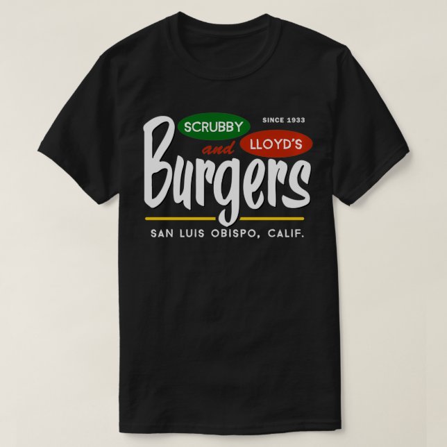 Camiseta Scrubby Lloyds Burgers San Luis Obispo California (Frente do Design)