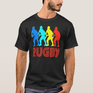 Camiseta Scrum Half Retro-Pop Art Rugby Gráfico