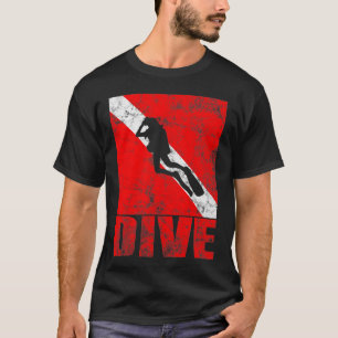 Camiseta Scuba Dive Diver Down Flag Vintage Gear