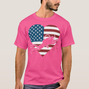 Camiseta Scuba Diver American Flag Orud Ocean Freediving F