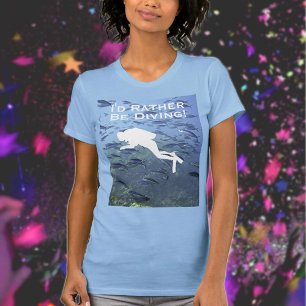 Camiseta Scuba Diver Design "Eu Preferencialmente a mergulh
