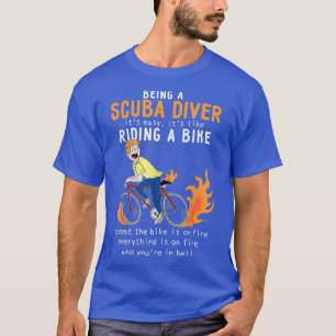 Camiseta Scuba Diver Gosta De Andar De bicicleta Engraçado