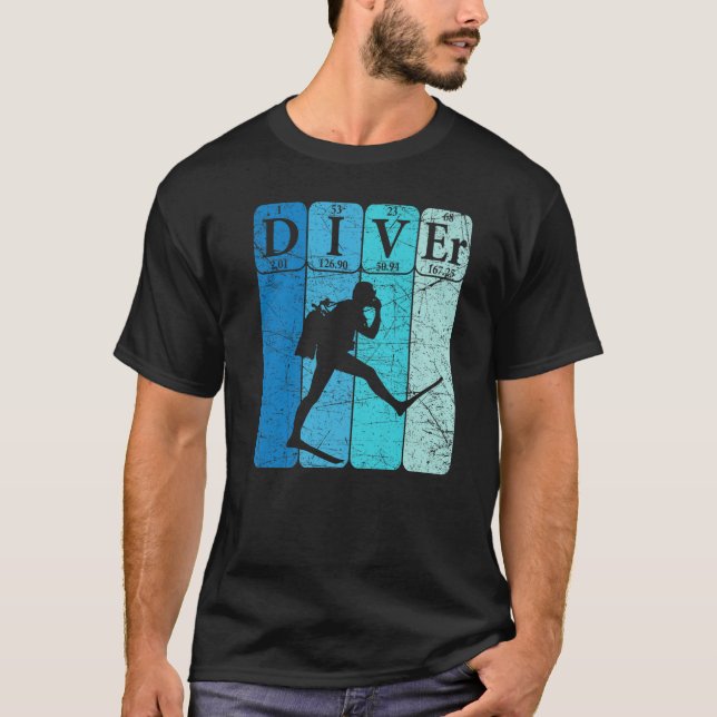 Camiseta Scuba Diver Periodic Table Elements Scuba Diving R (Frente)