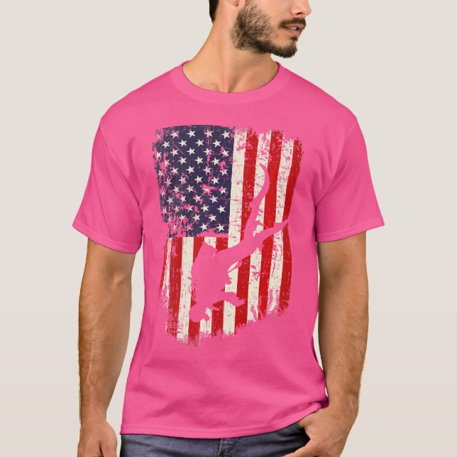 Camiseta Scuba Diver Scuba Merging American Flag (Frente)