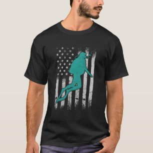 Camiseta Scuba Diver Vintage Bandeira Americana Patriótica