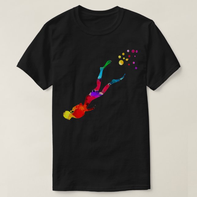 Camiseta Scuba Diver Watercolor (Frente do Design)
