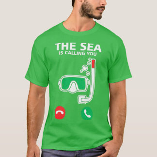 Camiseta Scuba Divers O Mar Está Chamando Descanso Engraçad