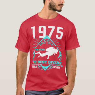 Camiseta Scuba Diving 1975 Aniversário Presente Presente Pr
