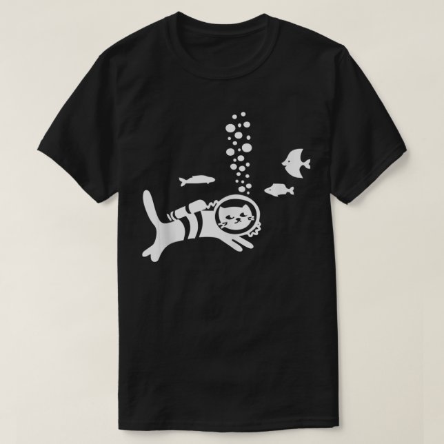 Camiseta Scuba Diving Cat Snorkeling (Frente do Design)