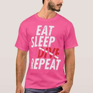 Camiseta Scuba Diving Coma Repetição da Unidade de Sono