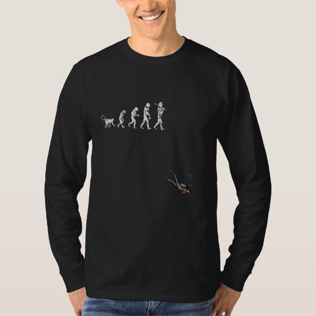 Camiseta Scuba Diving Evolution do Homem (Frente)