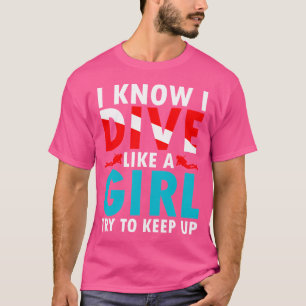 Camiseta Scuba Diving s for Scuba Divers Girls Dive Flag