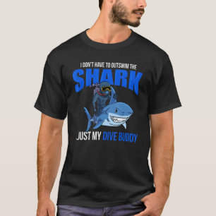 Camiseta Scuba Diving Shark Buddy Deep Sea Merging Snorkeli