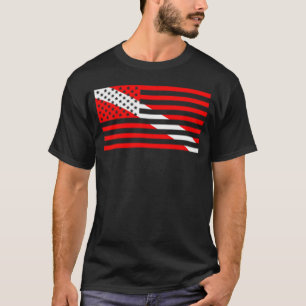 Camiseta Scuba Flag Diver Down American Flag Usa Diving
