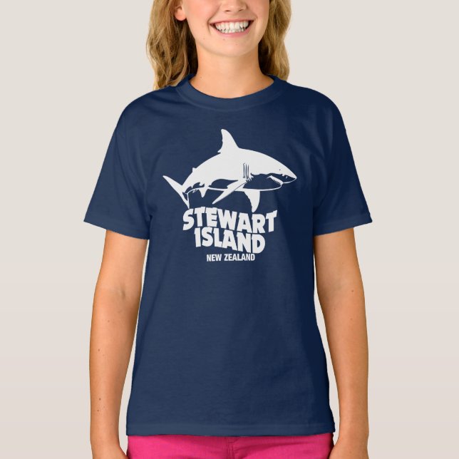 Camiseta Scuba Merge Com Tubarões - Ilha Stewart (Frente)