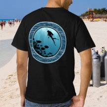 Scuba Merging Blue Sea Round Design