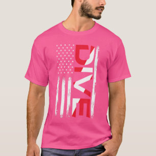 Camiseta Scuba Merging Dive American Flag Diver Flag