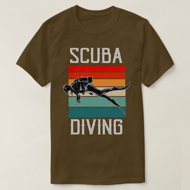 Camiseta Scuba Merging Diver Snorkeling Vintage (Frente do Design)