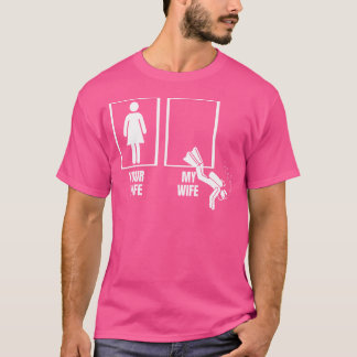 Camiseta Scuba Mergulhando Sua Esposa Minha Mulher Orgulhos