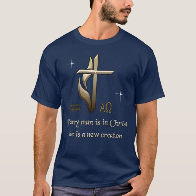 Camiseta Se algum homem está no Cristo, ele é uma nova cria (Frente)