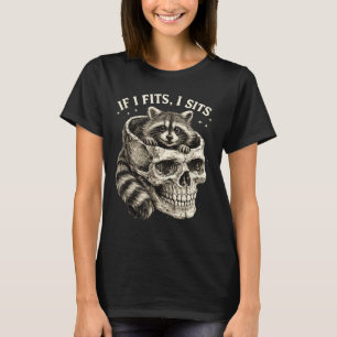 Camiseta Se Cabe Senta Crânio de Guaxinim Humor Sombrio Gót