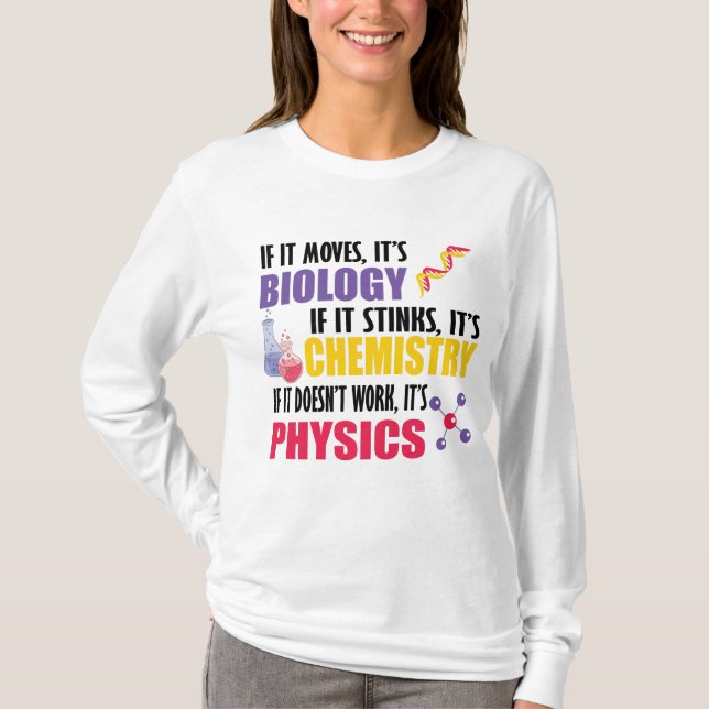 Camiseta Se ele se mexer é biologia (Frente)
