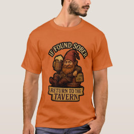 Camiseta Se Encontrado Sóbrio, Devolver à Taverna – Gnome