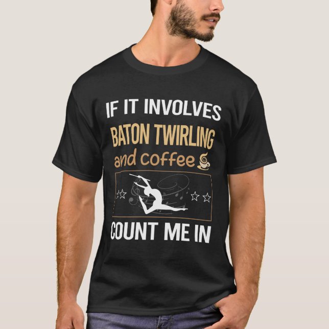 Camiseta Se Envolve Café Giro com Bastão Girar Girador (Frente)