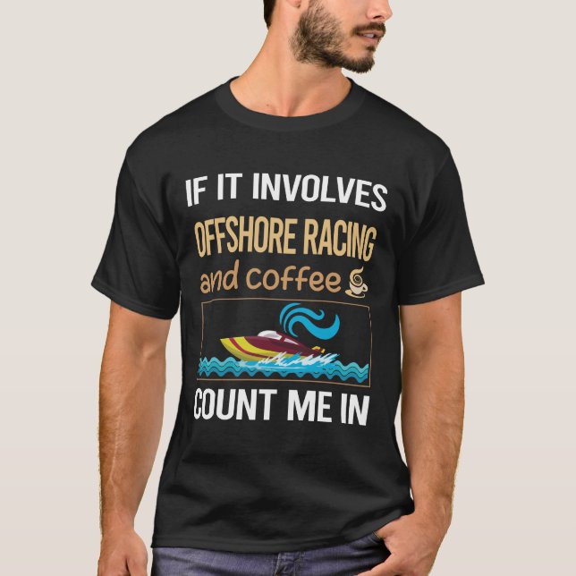 Camiseta Se Envolve Corrida Offshore de Café (Frente)