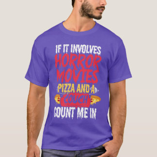 Camiseta Se Envolve Filmes de Terror Pizza Divertido Comida