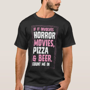 Camiseta Se Envolve Filmes de Terror Pizza E Cerveja Conte