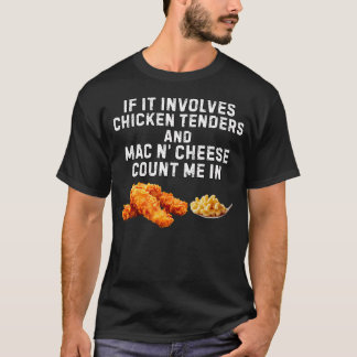 Camiseta Se Envolve Frango Empanado E Macarrão Com Queijo
