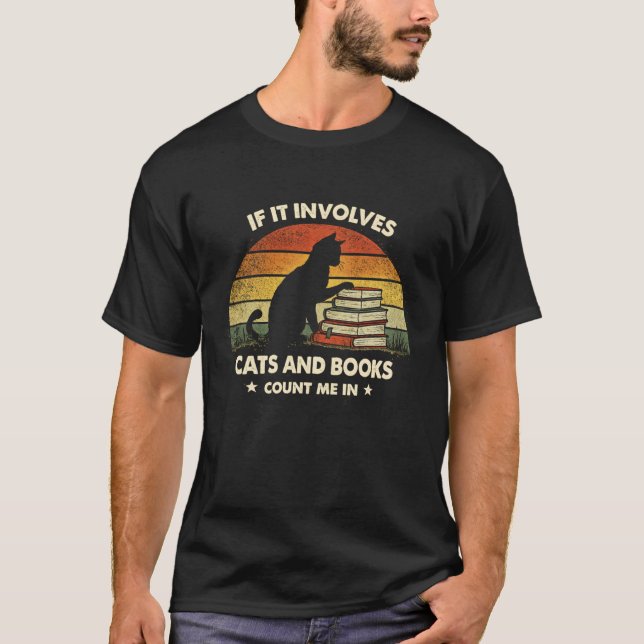 Camiseta Se Envolve Gatos e Livros Conte Comigo Leitores (Frente)