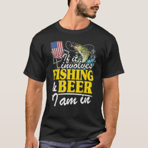 Camiseta Se Envolve Pesca e Cerveja Eu Estou Dentro Bandeir