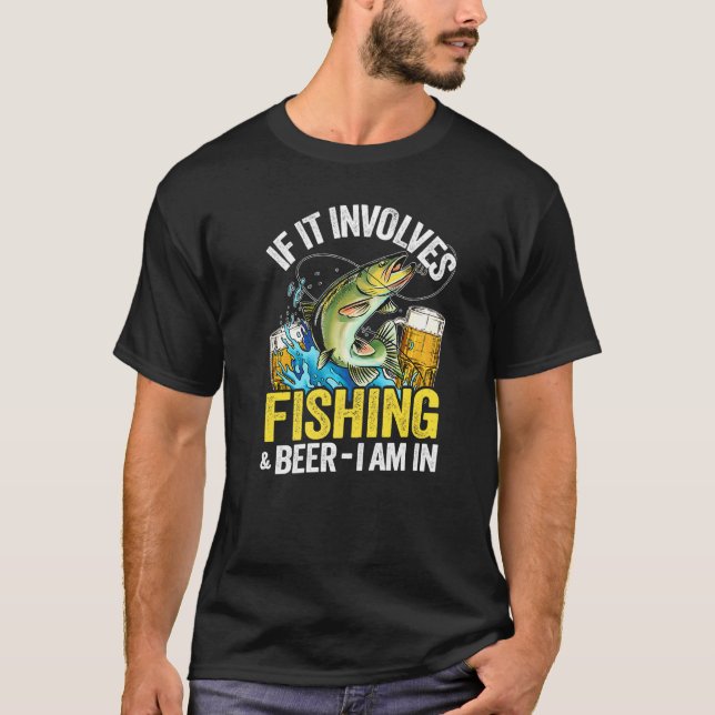 Camiseta Se Envolve Pesca e Cerveja, Eu Estou Dentro Pescad (Frente)