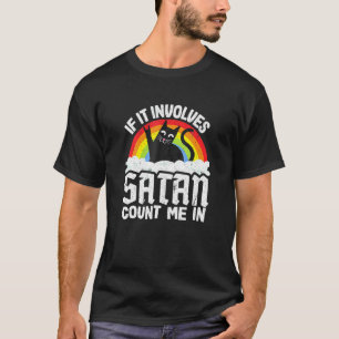 Camiseta Se Envolve Satanás Me Inclua Gato Heavy Metal R