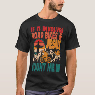Camiseta Se Envolver A Bicicleta Rodoviária E Jesus Conte-M