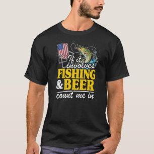 Camiseta Se Envolver A Pesca E A Cerveja Contar-Me Na Bande