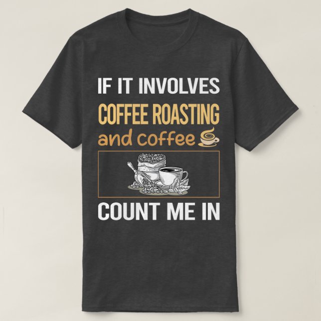Camiseta Se Envolver A Torrefação De Café (Frente do Design)