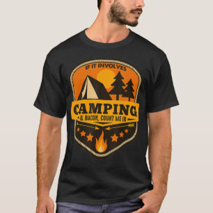 Camiseta Se Envolver Acampamento E Contagem De Bacon