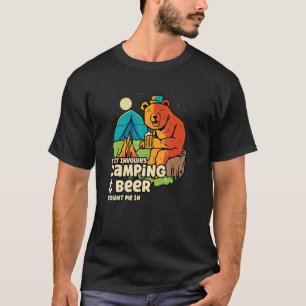 Camiseta Se Envolver Acampar E Contar Cerveja Em