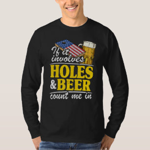 Camiseta Se Envolver Buracos E Cerveja Conte-Me No Sinaliza