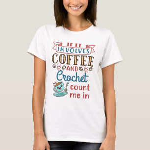 Camiseta Se Envolver Café e Crochet Conte-Me