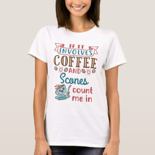 Camiseta Se Envolver Café e Scones Conte-Me