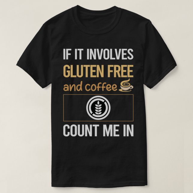 Camiseta Se Envolver Café Gluten Livre (Frente do Design)