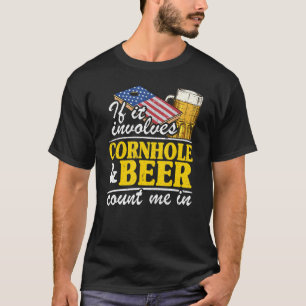 Camiseta Se Envolver Cornhole E Beer Conte-Me Na Fla Dos Eu