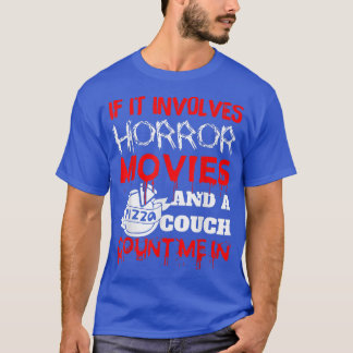 Camiseta Se Envolver Filmes De Horror, Pizza E Um Sofá 4