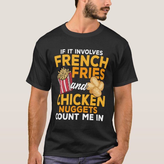 Camiseta Se Envolver Fries Franceses E Nuggets De Frango Fu (Frente)