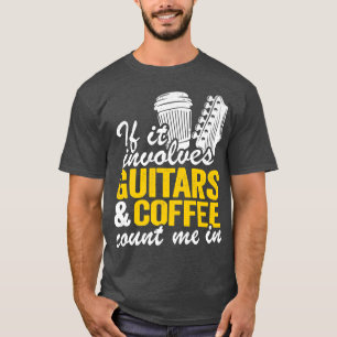 Camiseta Se Envolver Guitarras E Café Conte-Me No Violão