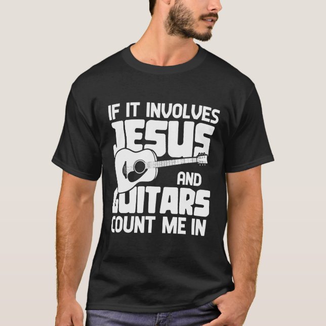 Camiseta Se Envolver Jesus E Guitarras Conte-Me Em Jesus (Frente)